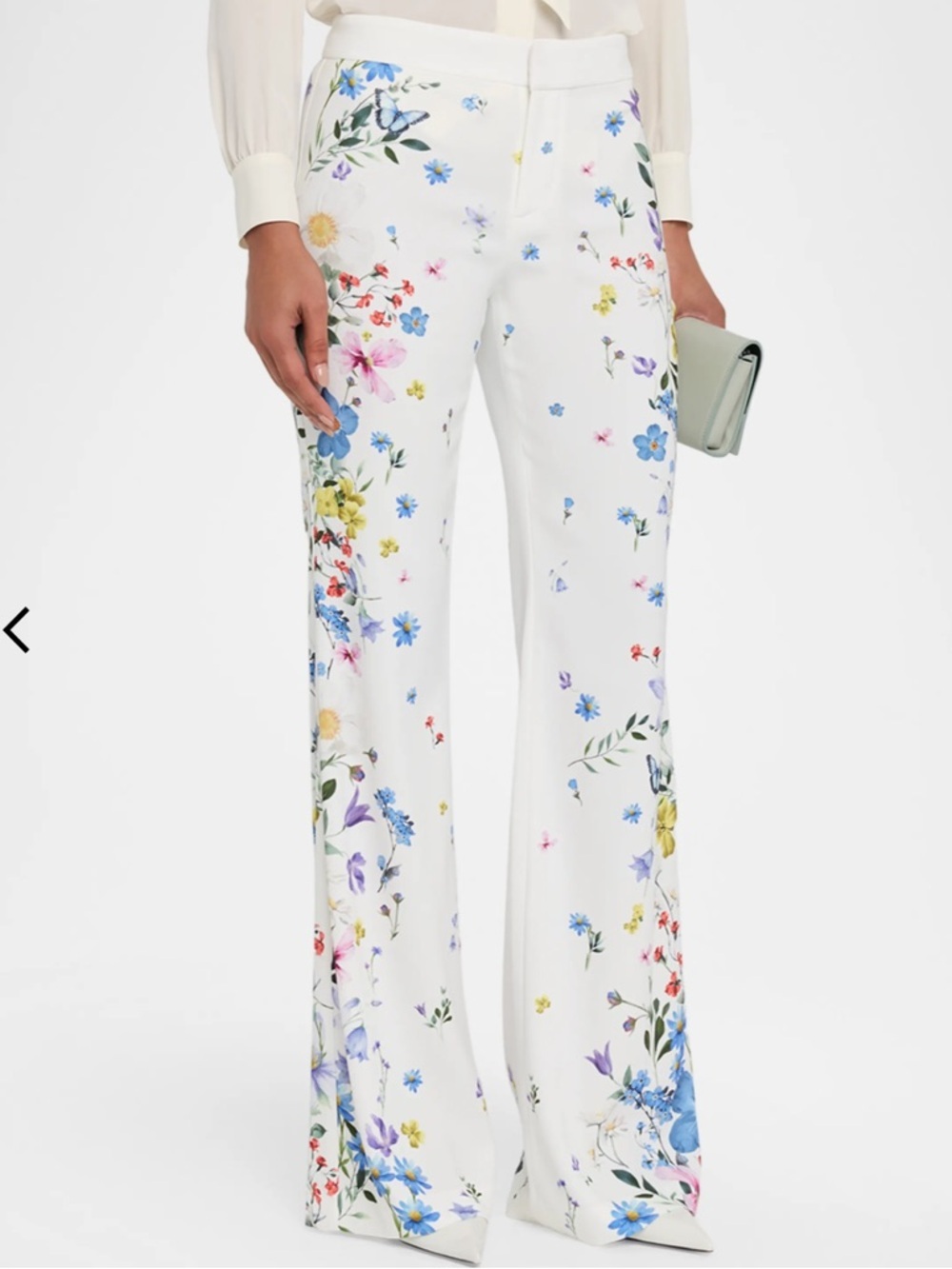 Alice + Olivia Andrew Placed Floral Slim Bootcut Pants - Picture 2 of 12